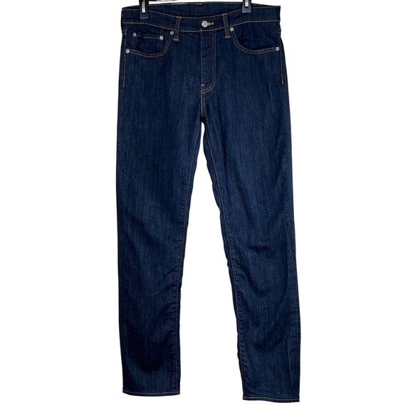 Mens Levis 511 Slim Fit Straight 34 X 32 Dark Wash Denim Jeans Black Label - Picture 3 of 8